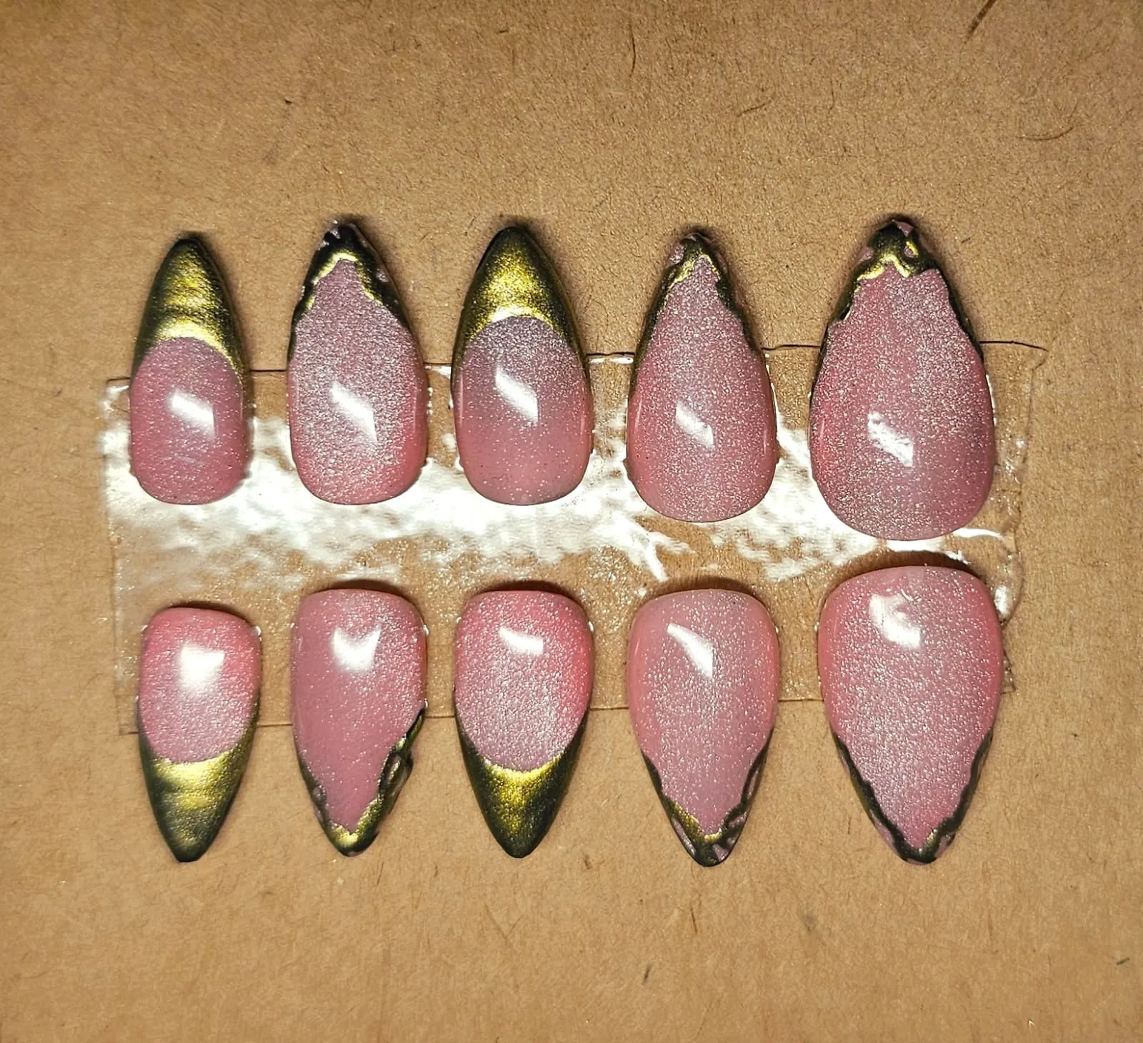Gilded Pink Nails