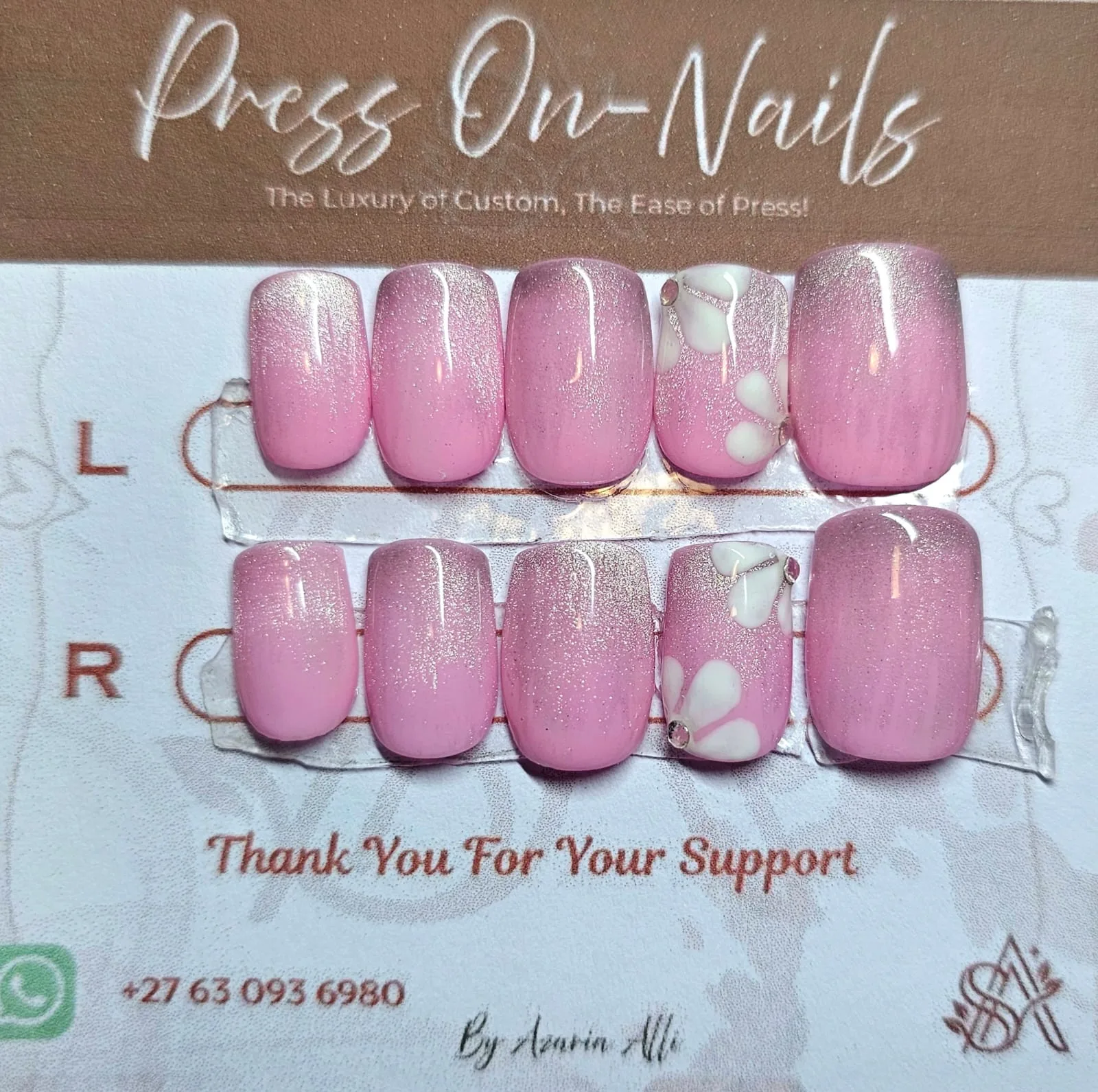 Pink Sparkle Nails