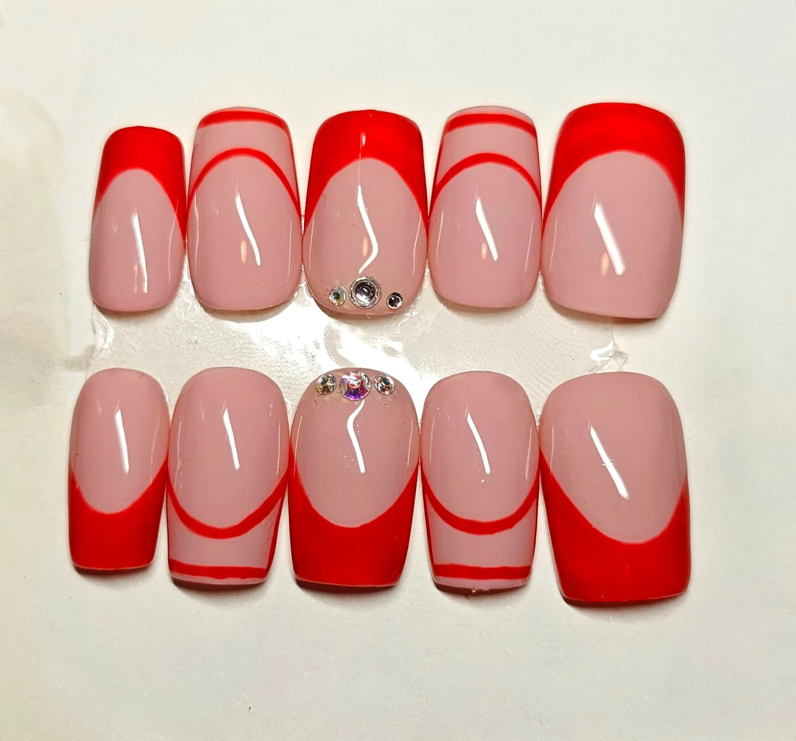 Red French Nails