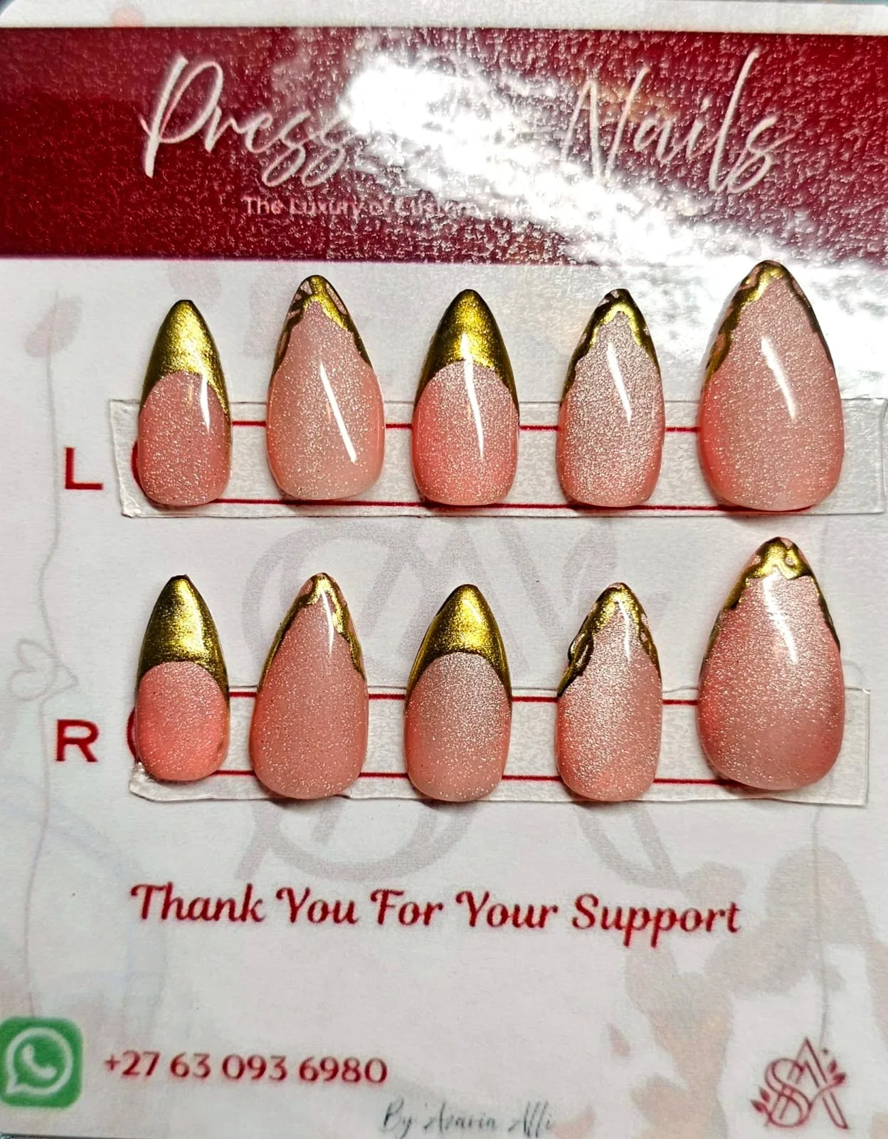 Gilded Pink Nails