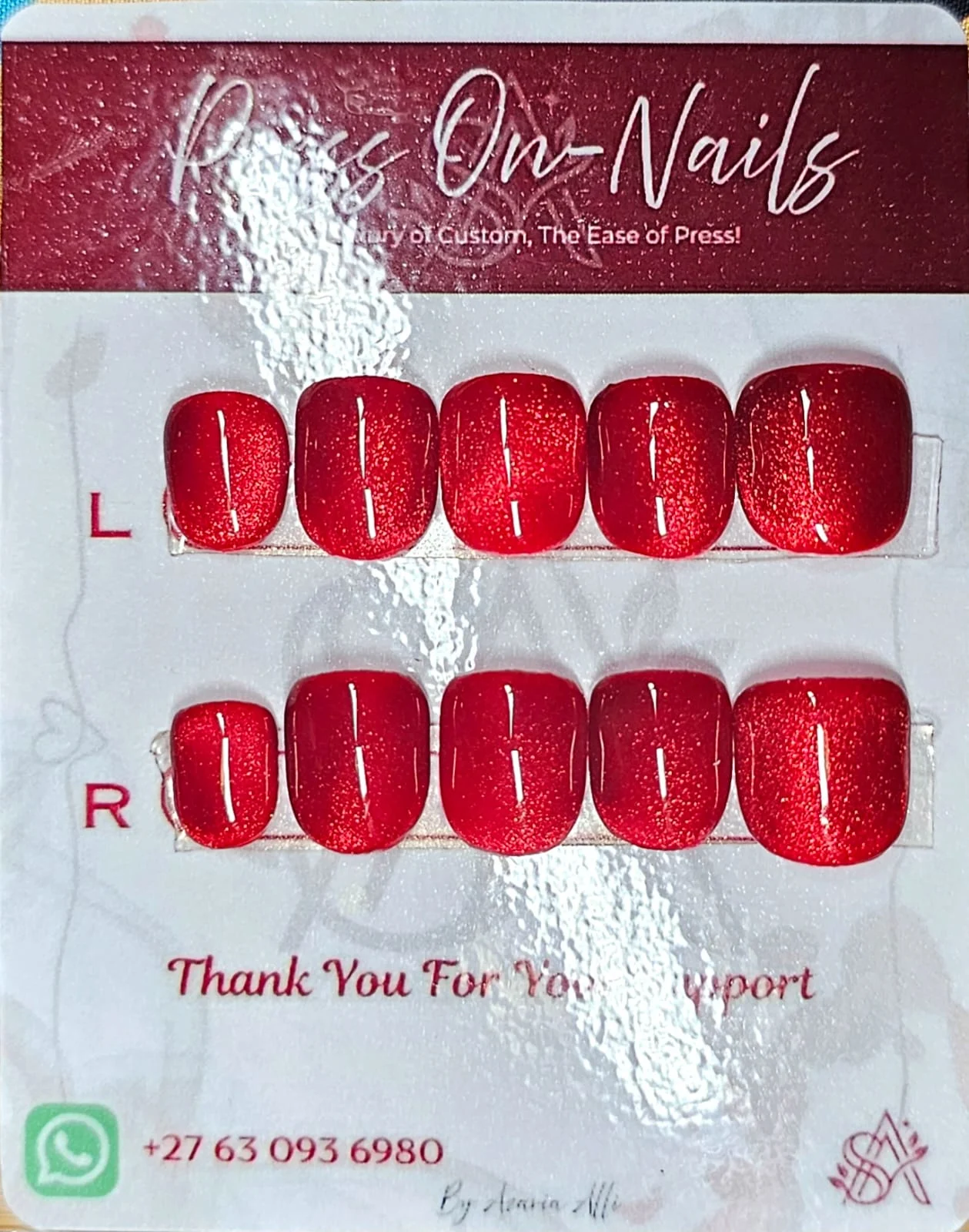 Crimson Shimmer Nails