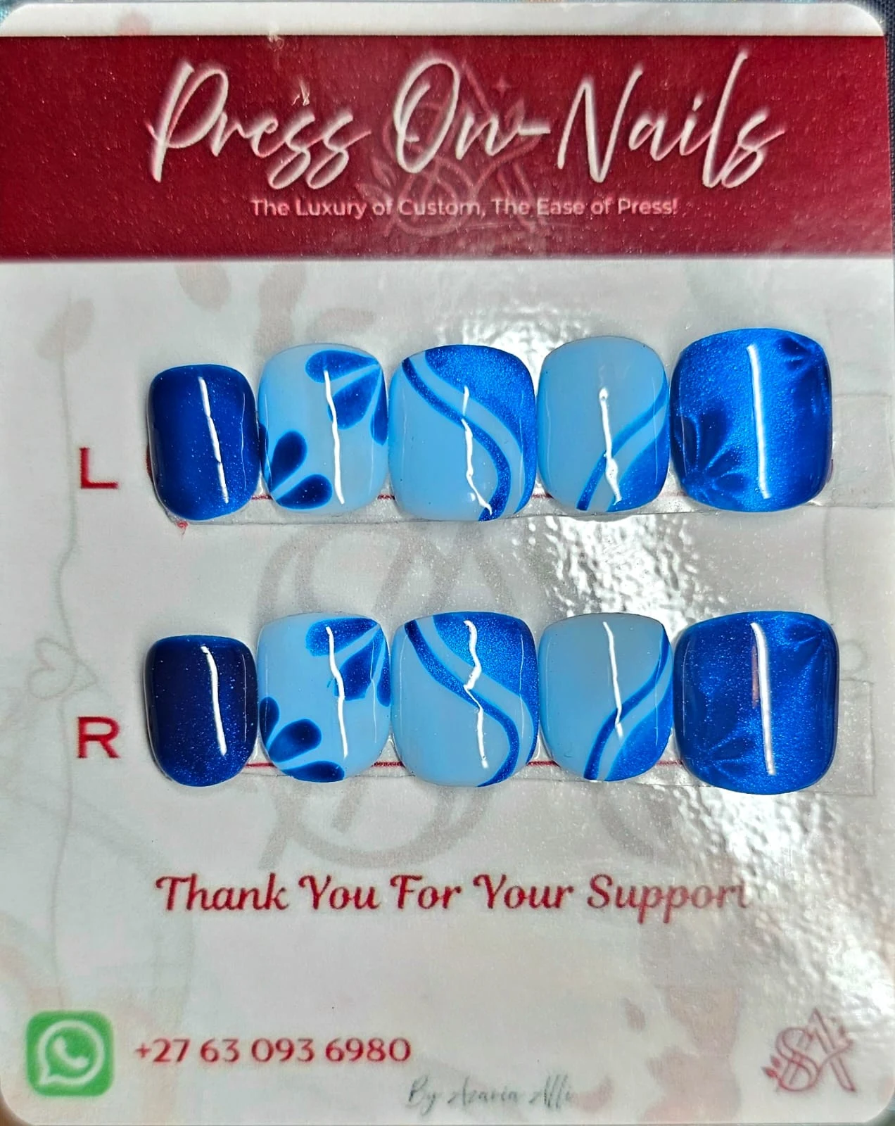 Blue Swirls Nails