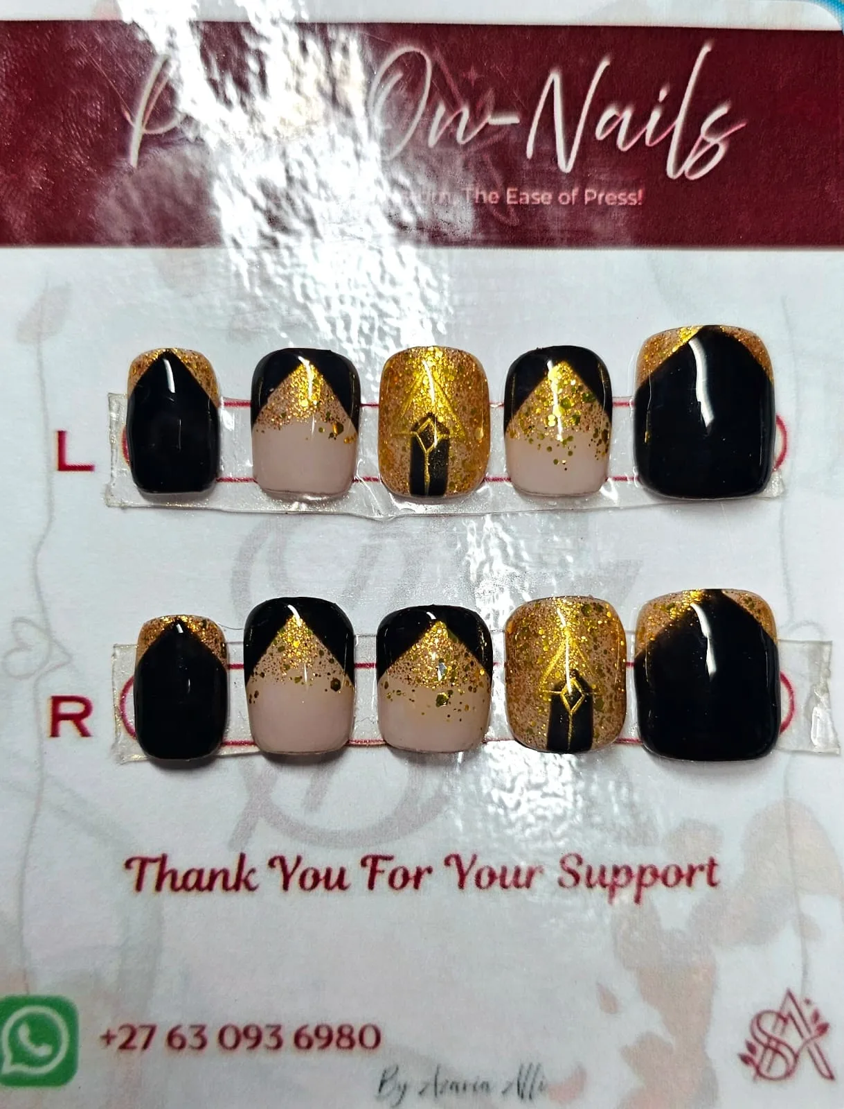 Midnight Gold Nails