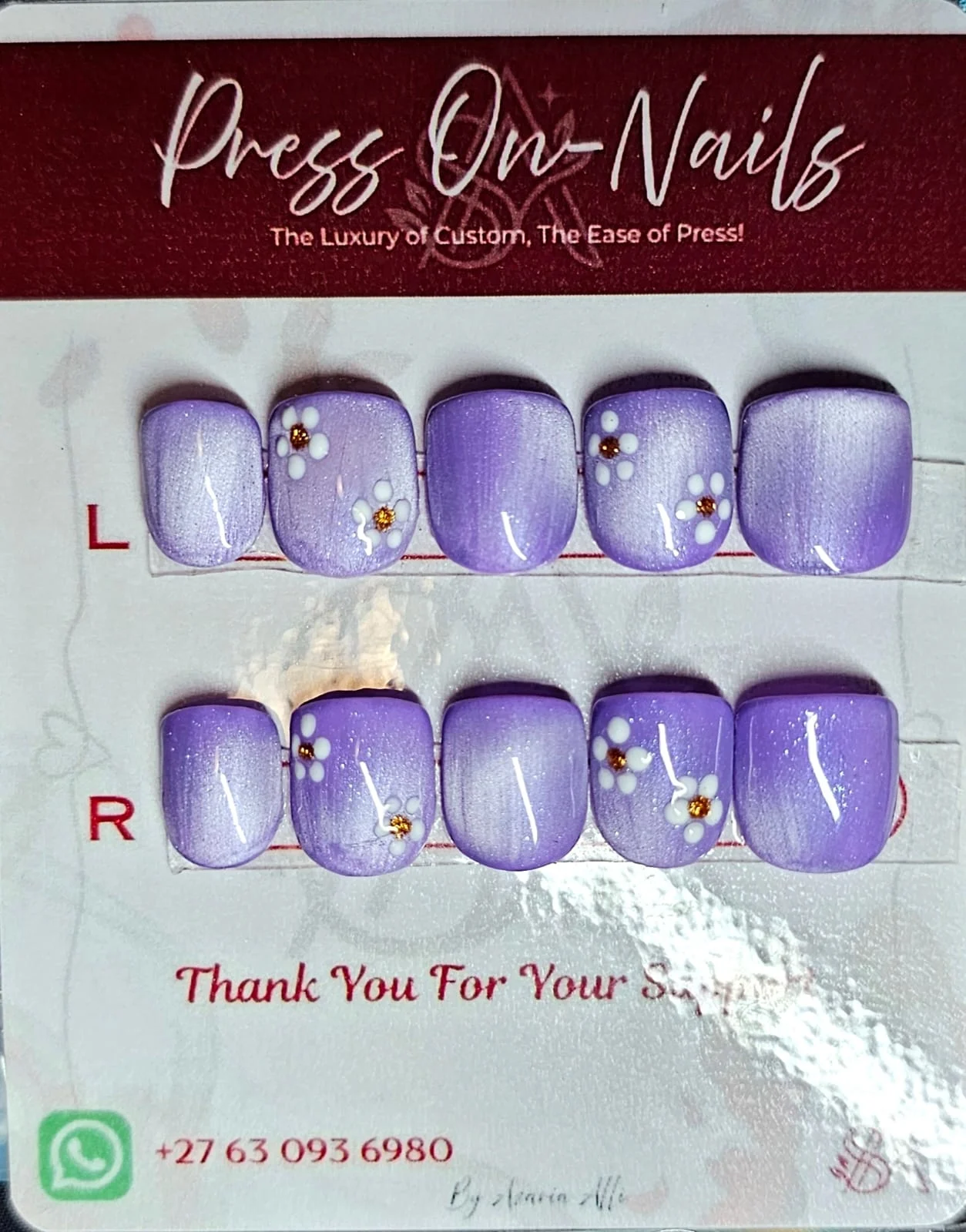 Purple Blooms Nails